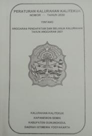 PERATURAN KALURAHAN KALITEKUK NOMOR 11 TAHUN 2020 TENTANG ANGGARAN PENDAPATAN DAN BELANJA KALURAHAN 